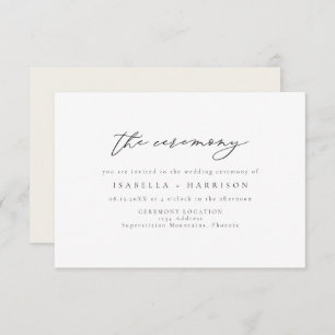 MARAH Elegant Minimalist Wedding Ceremony Insert Invitation