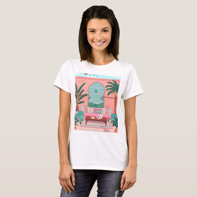 marakech beautiful moroccan city paint t shirt (Front Full)
