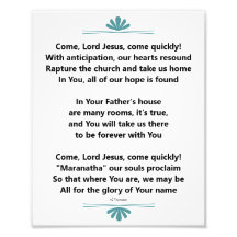 Maranatha Christian Poem