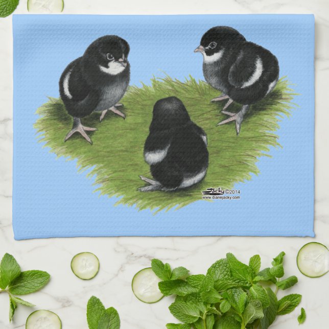 Marans Black Copper Chicks Tea Towel (Folded)