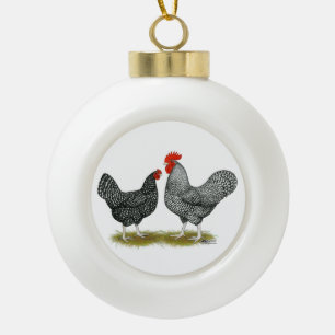 Marans: Cuckoo Pair Ceramic Ball Christmas Ornament