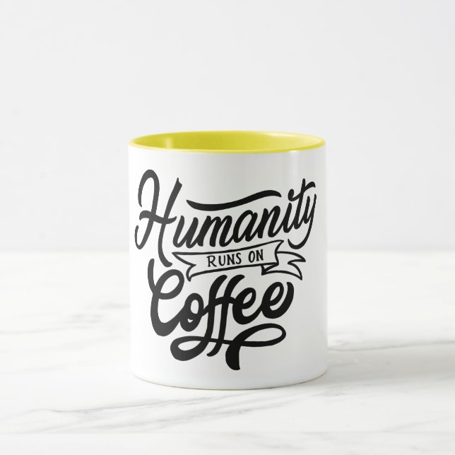 Marathi runs on coffee mug (Center)