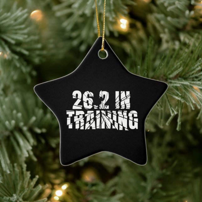Marathon 26.2 In Training Running Gear Ceramic Ornament (Tree)