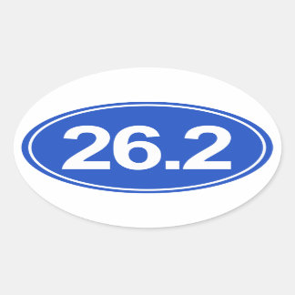 Marathon 26.2 Miles Oval Sticker (Blue)