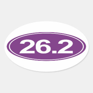Marathon 26.2 Miles Oval Sticker (Purple)