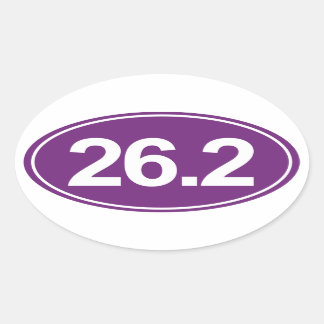 Marathon 26.2 Miles Oval Sticker (Purple)