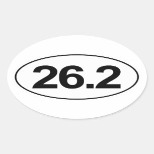Marathon 26.2 Miles Oval Sticker (White)
