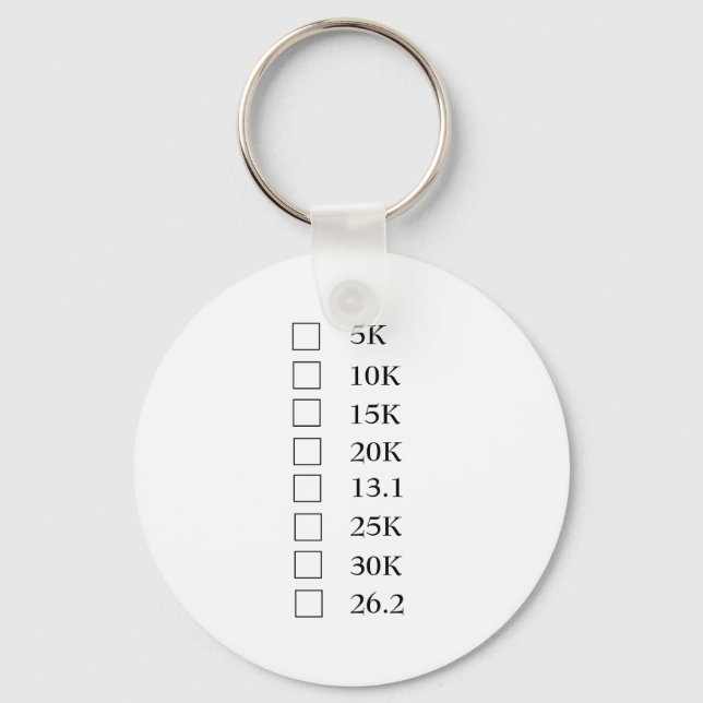 "Marathon Checklist" Key Ring (Front)