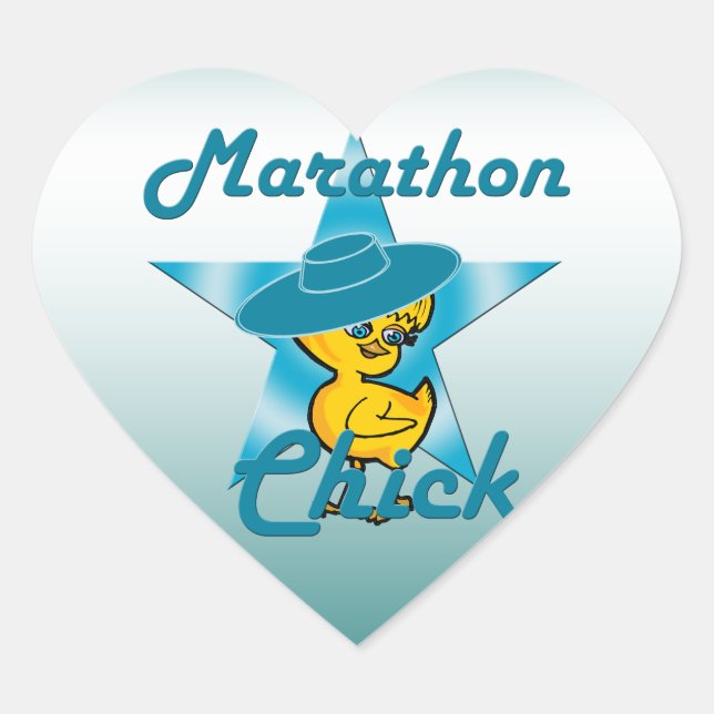 Marathon Chick #7 Heart Sticker (Front)
