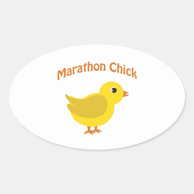 Marathon Chick Oval Sticker (Front)