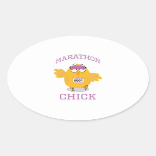 Marathon Chick Oval Sticker