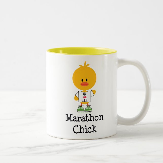 Marathon Chick Peace Love 26.2 Mug (Right)