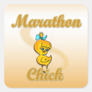 Marathon Chick Square Sticker