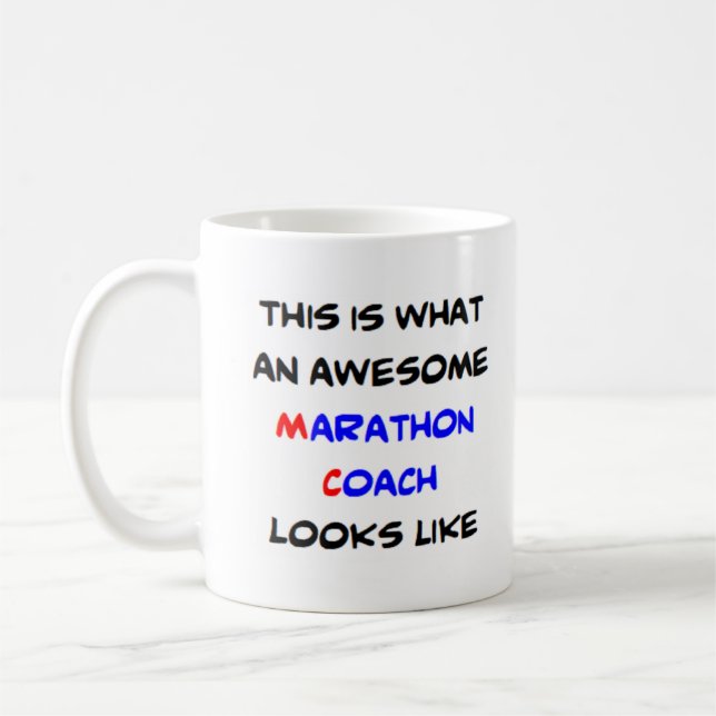 marathon coach, awesome coffee mug (Left)