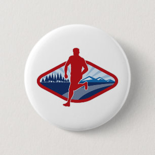 Marathon cross country road runner jogger fitness 6 cm round badge