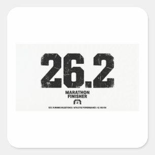 Marathon Finisher 26.2 Miles Running Gift Square Sticker