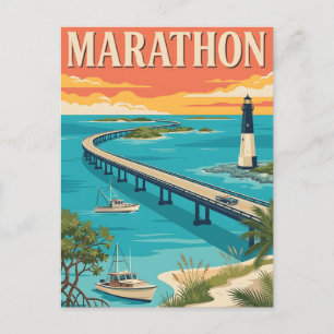 Marathon Florida Keys Seven Mile Bridge Poster Postcard