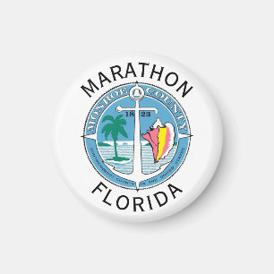 Marathon - Florida Keys Square Paper Coaster Magnet