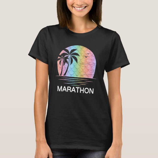 Marathon Florida Mermaid Vacation Beach Island Fam T-Shirt (Front)