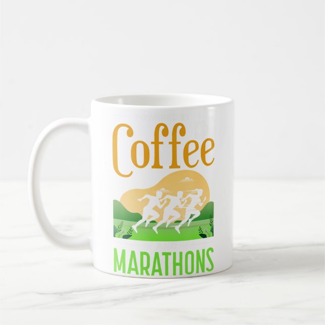 Marathon Funny Coffee Lover Running Marathoner Run Mug (Left)