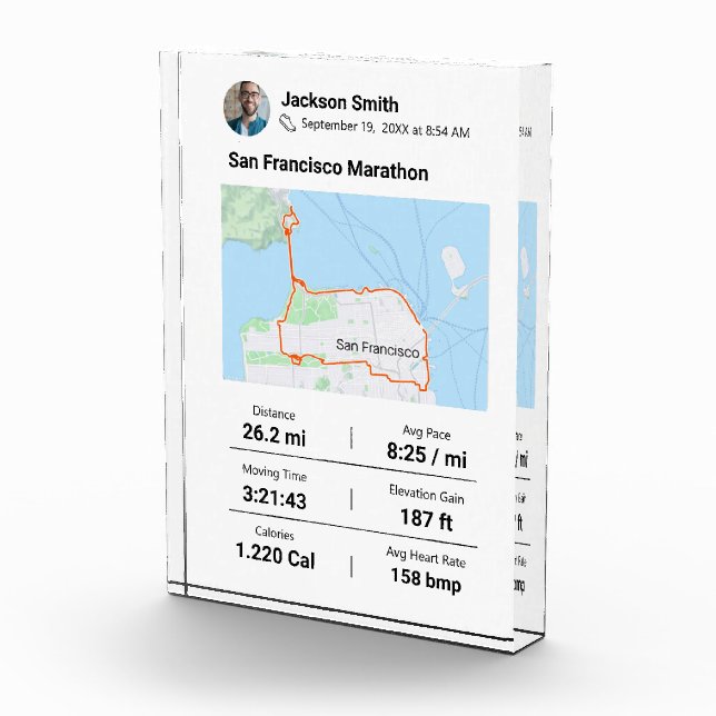 Marathon | Half Marathon Best Runner Gift Photo Block (Right)