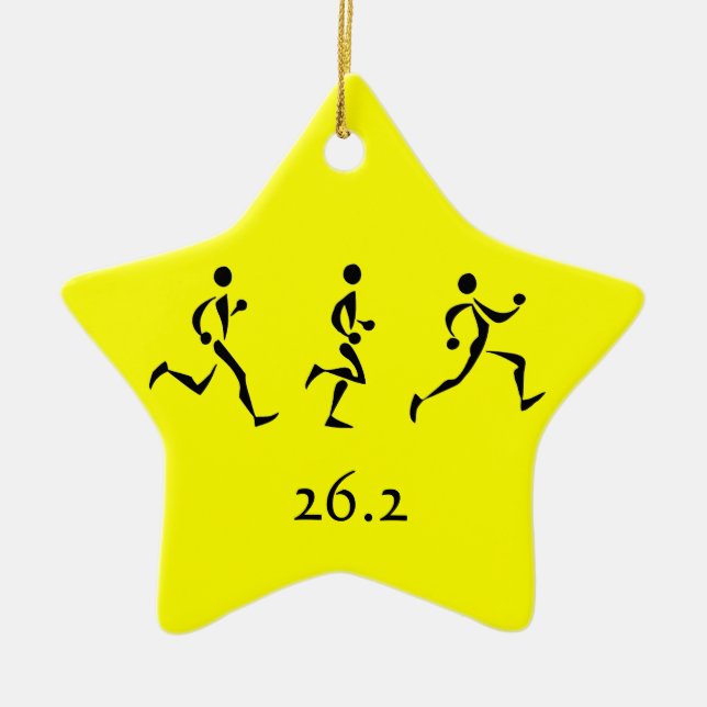 Marathon Inspiration Ceramic Tree Decoration (Front)