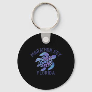 Marathon Key, Fl Beach Design _ Tribal Turtle Gift Key Ring