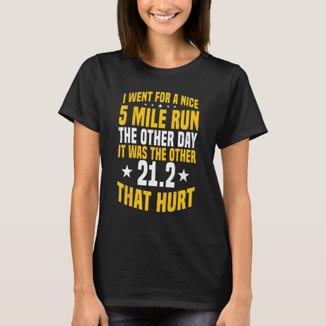 Marathon Marathoner Runner Running Shoes Foot Race T-Shirt (Front)