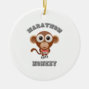 Marathon MOnkey Ceramic Tree Decoration