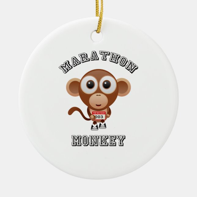 Marathon MOnkey Ceramic Tree Decoration (Front)