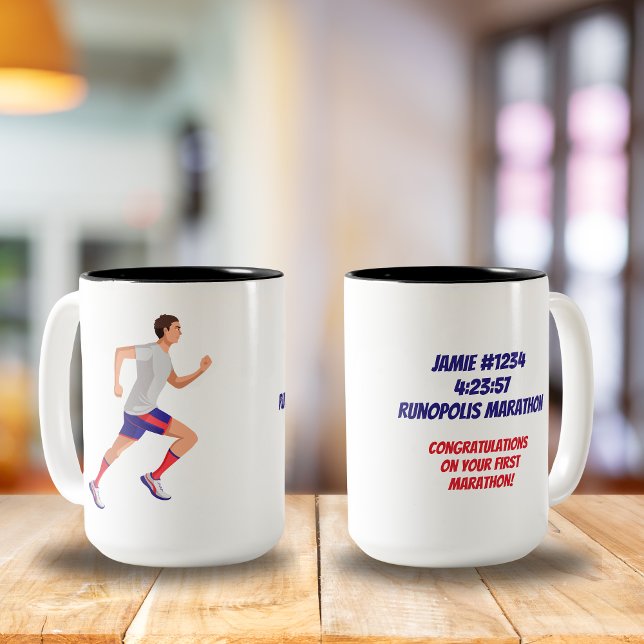 Marathon Name Time and Location Man Personalised Coffee Mug (Creator Uploaded)