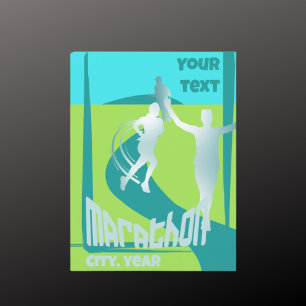 Marathon run runner club greeting Postcard