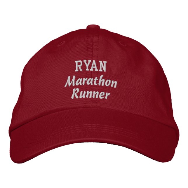 Marathon Runner Custom Name V15 Embroidered Hat (Front)