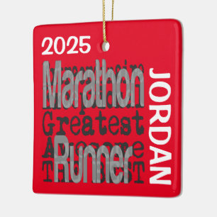 Marathon Runner Extraordinaire CUSTOM Ceramic Ornament