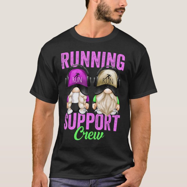 Marathon Runner Gnome For Teacher Running Support  T-Shirt (Front)