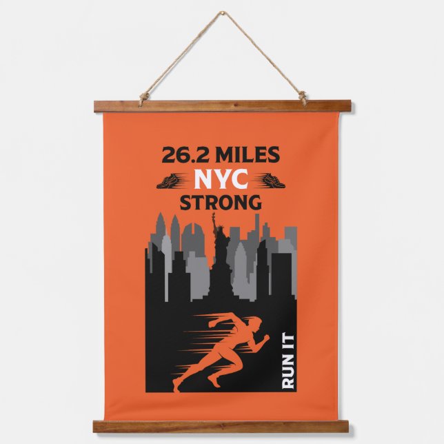 Marathon Runner New York 26.2 Hanging Tapestry (Front)