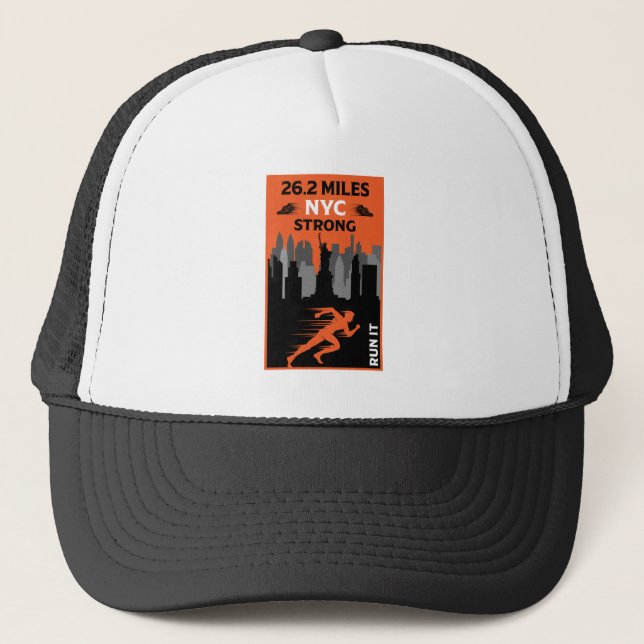 Marathon Runner New York 26.2 Trucker Hat (Front)