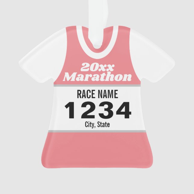 Marathon Runner Shirt Ornament (Front)