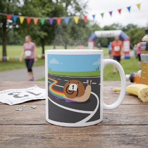 Marathon Runner Snail Cute Rainbow Trail Coffee Mug