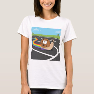 Marathon Runner Snail Cute Rainbow Trail T-Shirt
