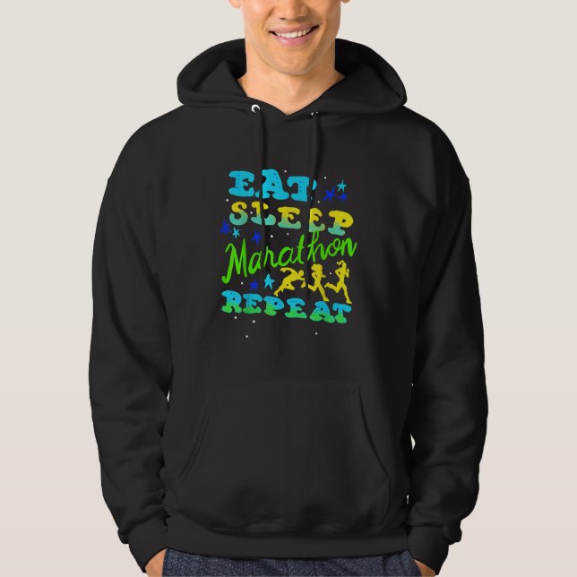 Marathon Runners Novelty Gift Hoodie (Front)