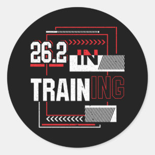 Marathon Running - 26.2 in Training Abstract Classic Round Sticker