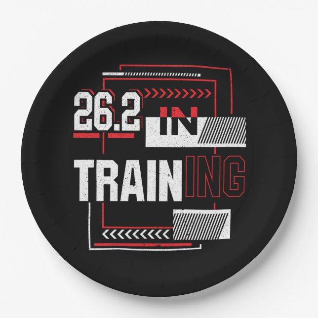 Marathon Running - 26.2 in Training Abstract  Paper Plate (Front)