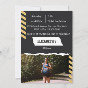 Marathon Running Runner Finisher Sports Party Invitation