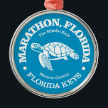 Marathon (sea turtle) metal ornament<br><div class="desc">Marathon,  Florida.</div>