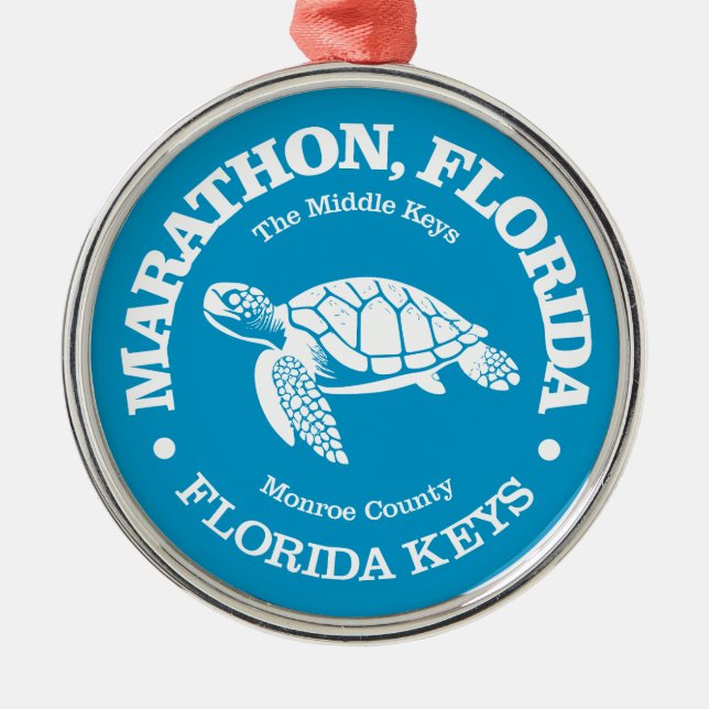 Marathon (sea turtle) metal ornament (Front)
