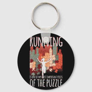 Marathon, Trail running, piece of puzzle Key Ring