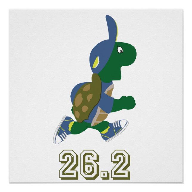 Marathon Turtle Runner in Blue Poster (Front)
