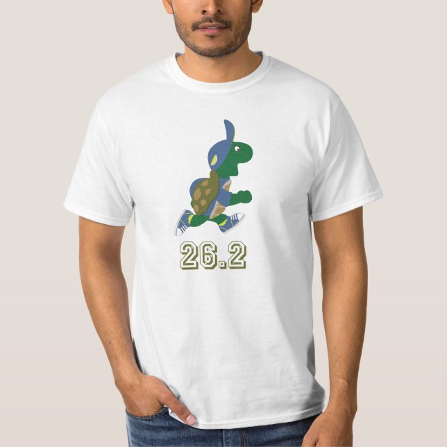 Marathon Turtle Runner in Blue T-Shirt (Front)
