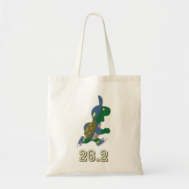 Marathon Turtle Runner in Blue Tote Bag (Front)